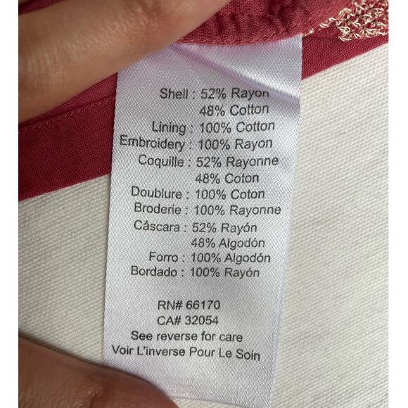 Payal Pratap Anthropologie Women's Boho Pink Top Size 6 M - Picture 8 of 10